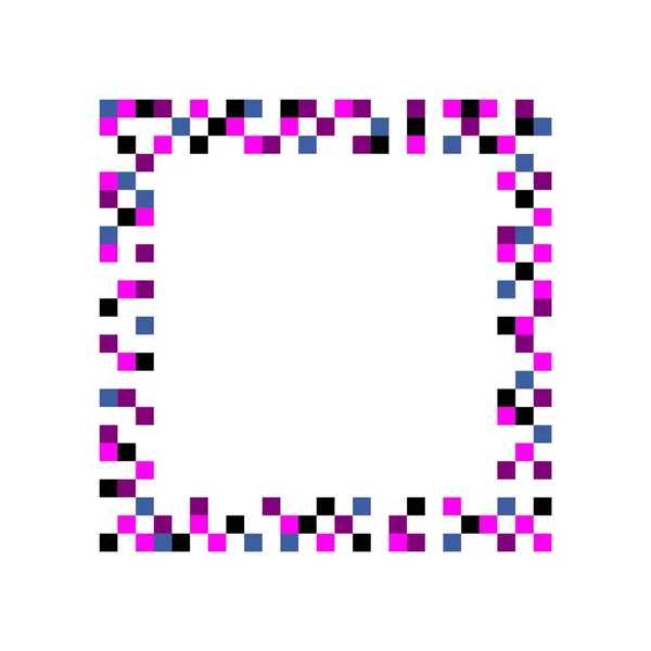 Cornice Pixel Vuota Colorata Grigio Rosa Nero Viola — Foto Stock