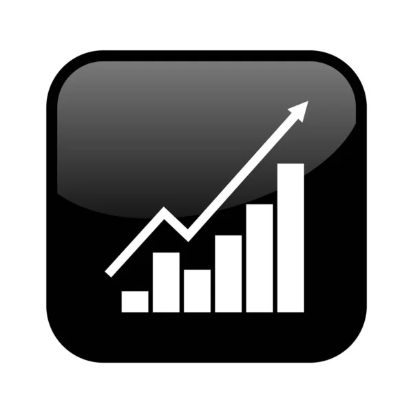 Shiny Isolated Black Button Business Chart Success — Stock Photo, Image