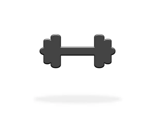 Grijs Halter Icon Symbool Voor Sport Fitness Opleidings Bodybuilding — Stockfoto