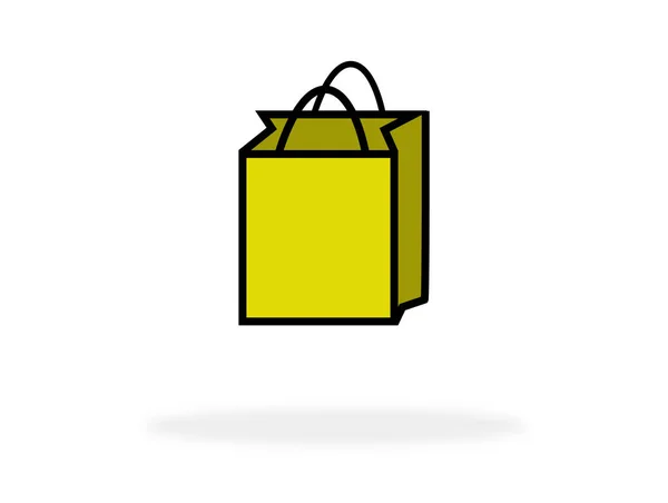 Ícone Saco Compras Amarelo Símbolo Para Loja Onlineshop Venda Varejo — Fotografia de Stock