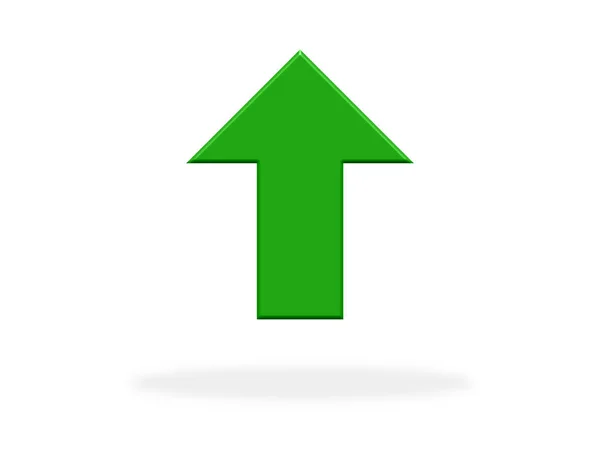 Green Arrow Icon Showing Symbol Direction Pointer Growth Success — Stock Photo, Image