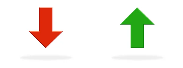 Two Red Green Arrow Icons Showing — Stock Photo, Image