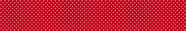 バレンタインデーのための赤い背景に白い心を持つシームレスなワイド背景バナー — ストック写真