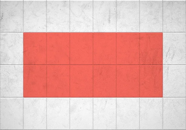 Piszkos Fal Háttér Piros Fehér Csempe — Stock Fotó