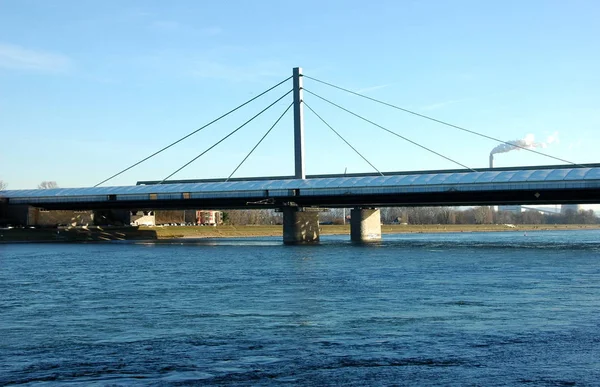 Puente Sobre Río Rin Cerca Karlsruhe — Foto de Stock