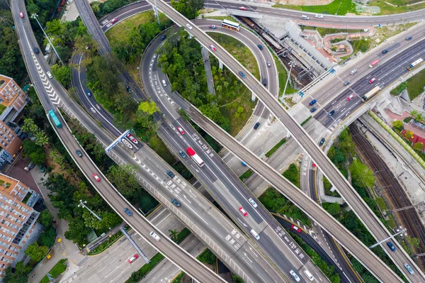 Hung Hom Hong Kong Avril 2019 Vue Dessus Trafic Ville — Photo