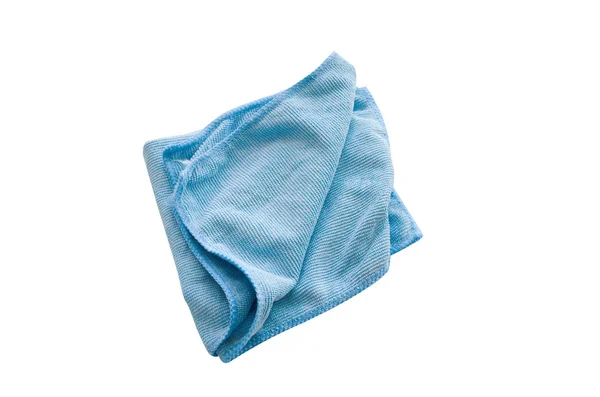 Kain Microfiber Biru Pada Latar Belakang Putih — Stok Foto