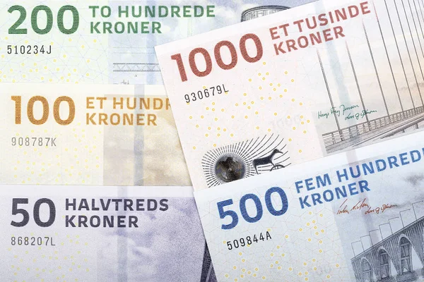 Conjunto Completo Coroas Dinamarquesas Fundo Negócios — Fotografia de Stock