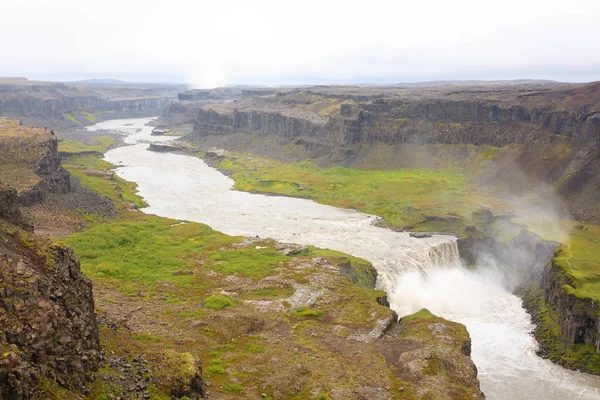 Hafragilsfoss Cae Vista Temporada Verano Islandia Paisaje Islandés Fotos De Stock Sin Royalties Gratis