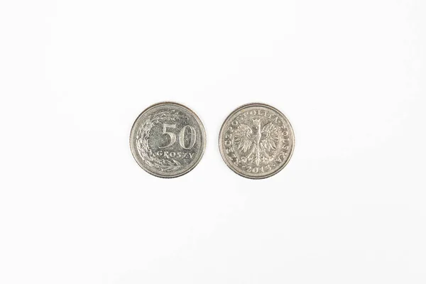Ένα Νόμισμα Μπροστά Και Πίσω Των Groszy Της Πολωνίας Zloty — Φωτογραφία Αρχείου