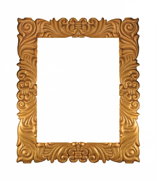 Vintage Gouden Metalen Frame Geïsoleerd Wit Met Clipping Pad Opgenomen — Stockfoto