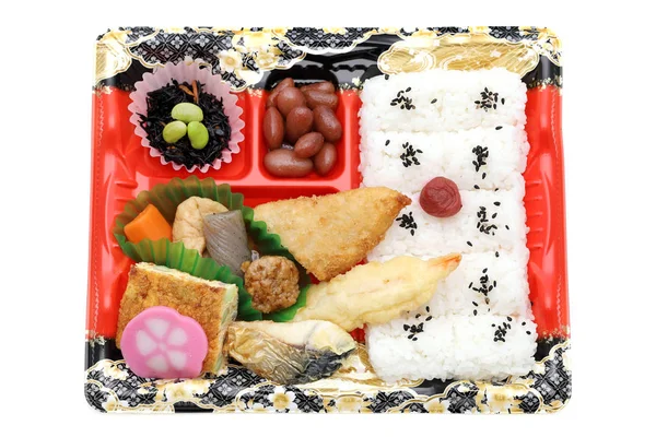 Japoński Bento Obiad Białym Tle — Zdjęcie stockowe