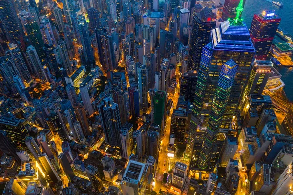 Central Hong Kong Dubna 2019 Pohled Shora Dolů Město Hongkong — Stock fotografie