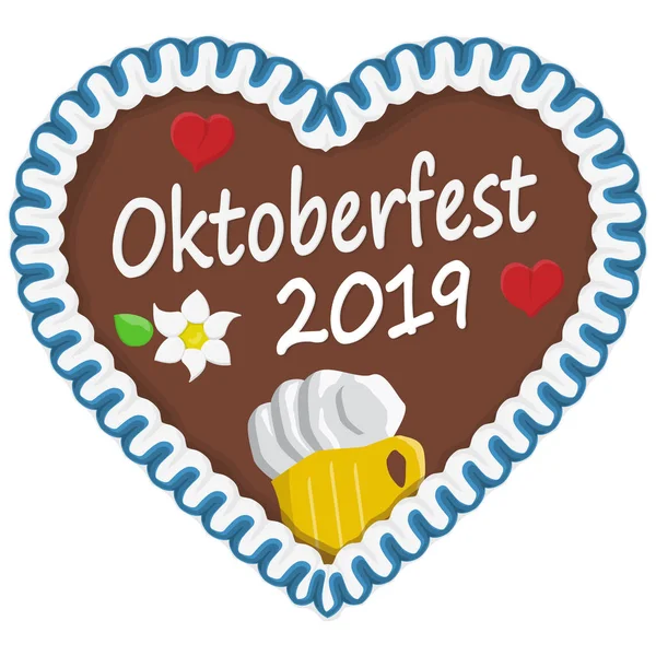 Lebkuchenherz Mit Deutschem Text Zum Oktoberfest 2019 — Stockfoto