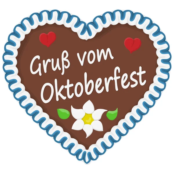 Coração Gengibre Ilustrado Com Texto Alemão Para Oktoberfest Time 2019 — Fotografia de Stock