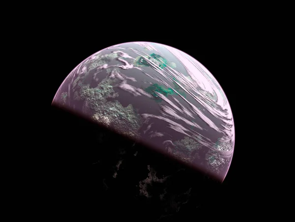 Πλανήτης Στο Χώρο Ατμόσφαιρα Και Χερσαίες Μάζες Απόδοση — Φωτογραφία Αρχείου