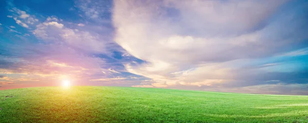 Paisaje Campo Natural Cielo Nubes Noche Verano — Foto de Stock