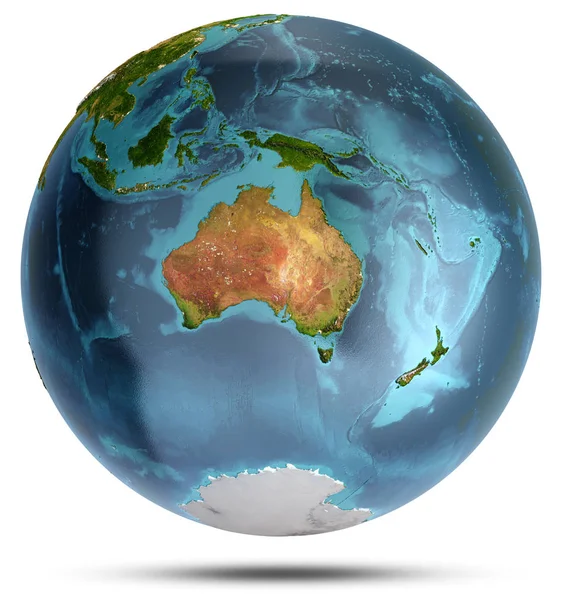 Australia Oceanía Elementos Esta Imagen Proporcionados Por Nasa Renderizado —  Fotos de Stock