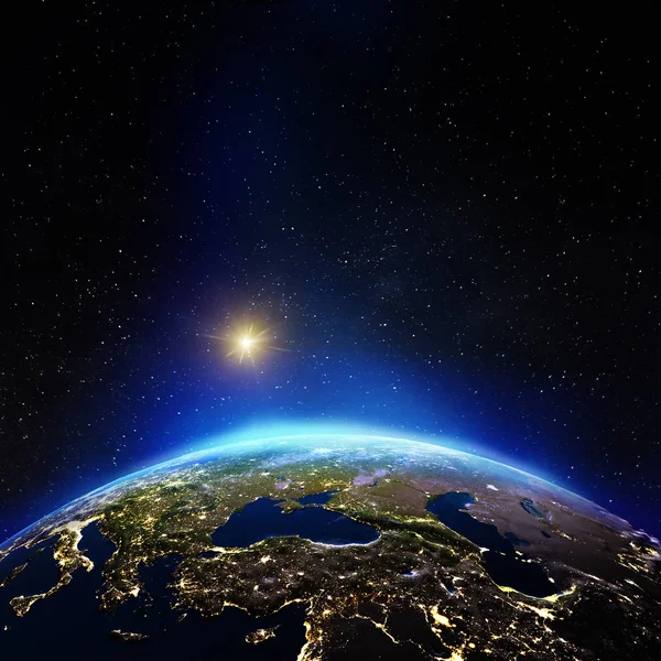 Planet Earth Världskarta Delar Denna Bild Möblerad Nasa Rendering — Stockfoto