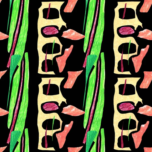 Барвистий Абстрактний Фон Колаж Геометричних Форм Зелених Рожевих Кольорів Мексиканському — стокове фото