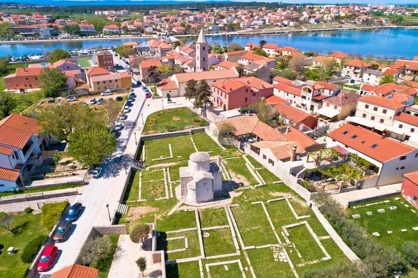 Ville Historique Nin Points Repère Vue Aérienne Région Dalmatie Croatie — Photo