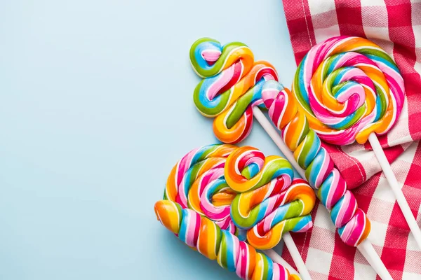 Diverse Kleurrijke Lolly Geruite Servet — Stockfoto