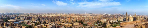 Panorama Whole Cairo Pyramids Citadel Mosque Egypt — Stock Photo, Image