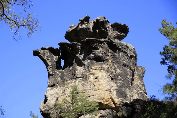 Roccia Sotto Forma Teiera Nella Città Rocciosa Jonsdorf — Foto Stock