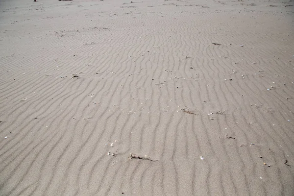 Praia Zempin Sem Pegadas Com Sulcos Finos Gerados Pelo Vento — Fotografia de Stock