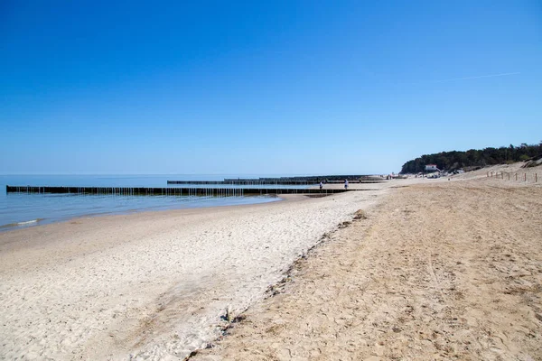 Kilátás Balti Tengerre Horizonton Csodálatos Strand Zempin Szigeten Usedom — Stock Fotó