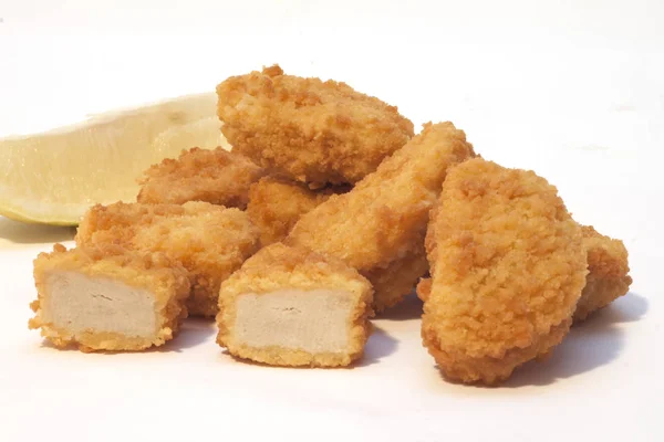 Nuggets Pollo Empanados Con Embalaje —  Fotos de Stock