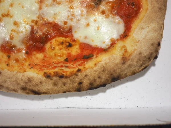 Margherita Aka Margarita Pizza Comida Tradicional Italiana Assada — Fotografia de Stock