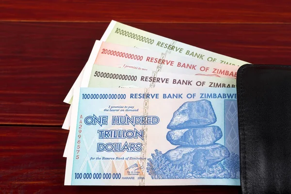 짐바브웨에서 배경검은 지갑에 — 스톡 사진