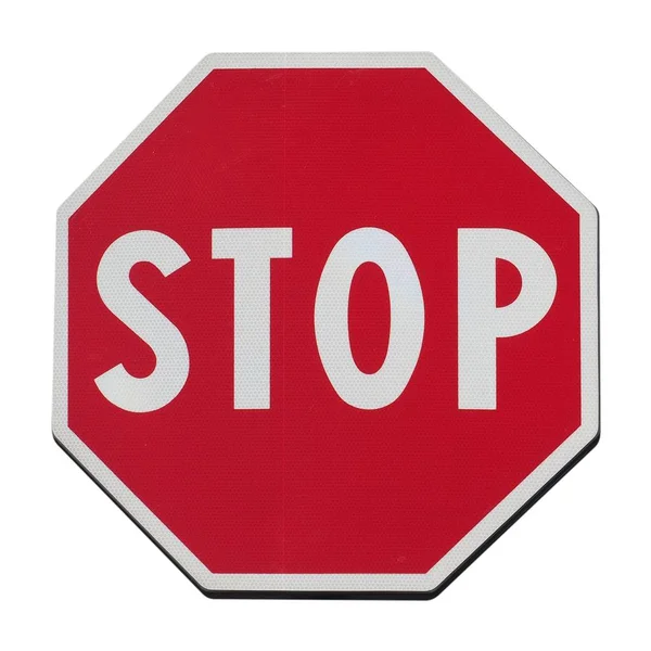 Znaki Ostrzegawcze Znak Stop Odizolowany Białym Tle — Zdjęcie stockowe