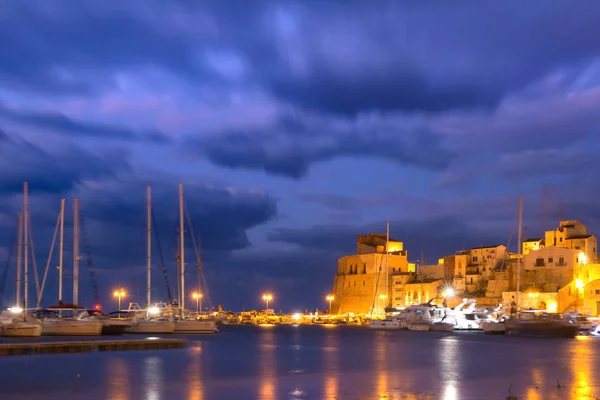 Medieval Fortress Cala Marina Harbor Coastal City Castellammare Del Golfo — Stock Photo, Image