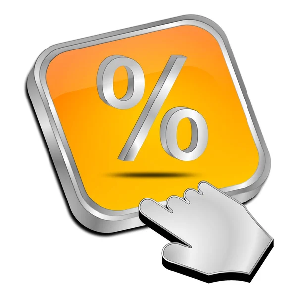 Orange Discount Button Cursor Illustration — Stock Photo, Image