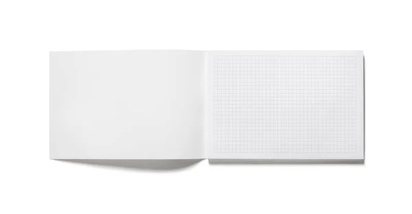 Copybook Bianco Sfondo Bianco Isolato Con Percorso Ritaglio Posa Piatta — Foto Stock