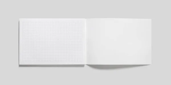 Quaderno Bianco Vuoto Isolato Con Percorso Ritaglio Posa Piatta — Foto Stock