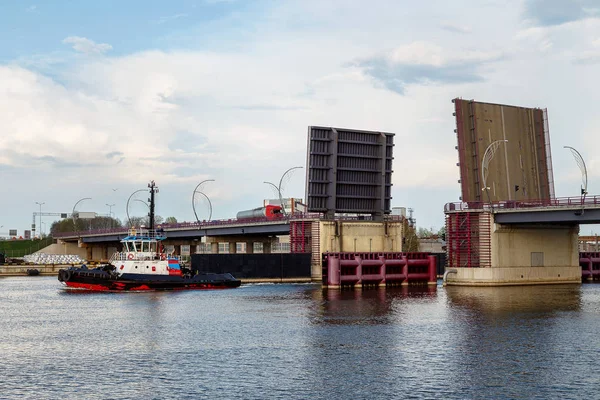 Zugbrücke Aktion Ventspils Lettland — Stockfoto