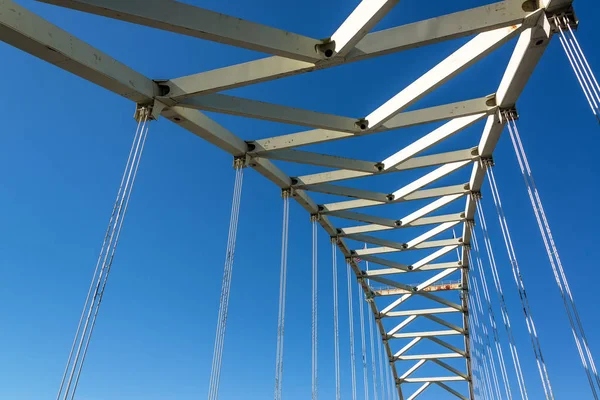 Vista Ponte Fremont Lindo Céu Azul Portland Oregon — Fotografia de Stock