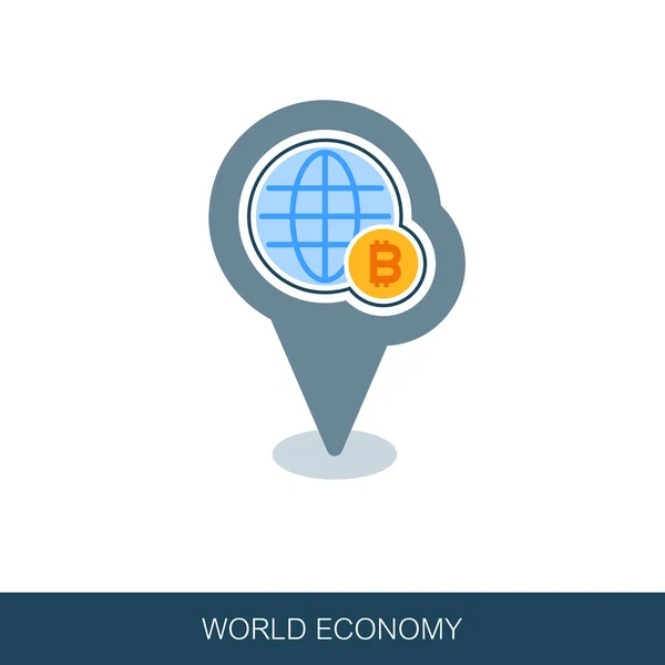 Weltwirtschaft Pin Map Symbol Finanz Und Geldkonzept Kartenzeiger Kartenmarkierungen Vektor — Stockfoto