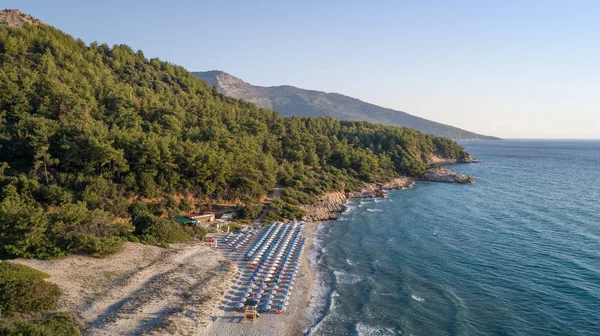 Flygfoto Över Paradise Beach Thassos Island Grekland — Stockfoto