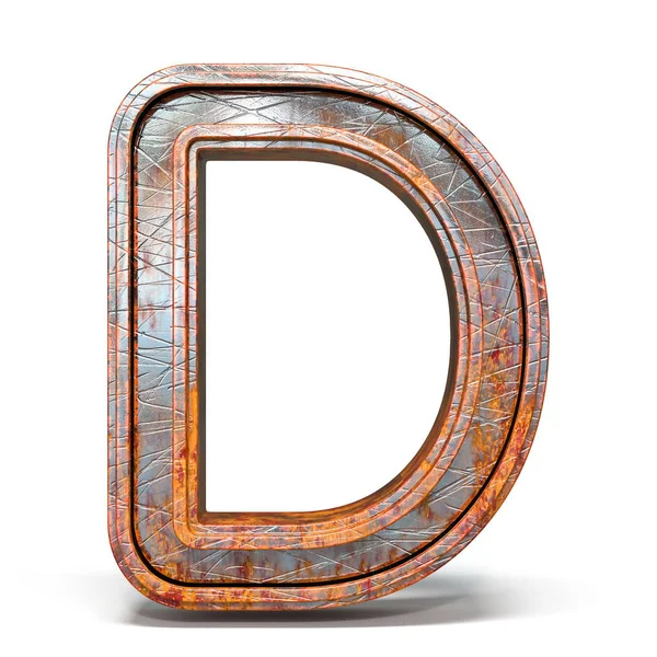 Rusty Metalen Lettertype Letter Renderen Illustratie Geïsoleerd Witte Achtergrond — Stockfoto