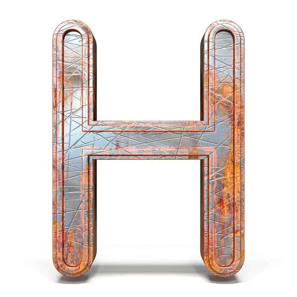 Rusty Metal Font Letter Återge Illustration Isolerad Vit Bakgrund — Stockfoto