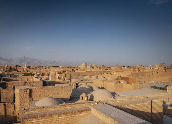 Centrum Rootops Krajobraz Widok Yazd Miasta Stare Miasto Iranie — Zdjęcie stockowe