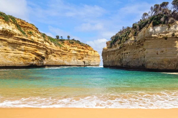 Piccola Spiaggia Fondo Alla Gola Loch Ard Port Campbell Victoria — Foto Stock