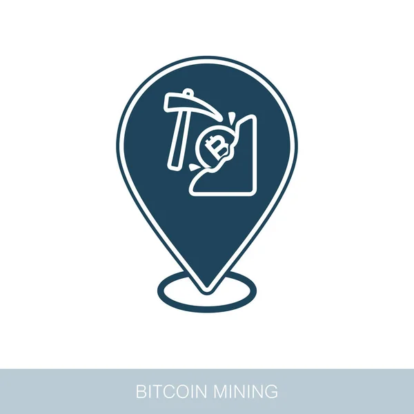 Mining Bitcoin Pin Map Symbol Kartenzeiger Kartenmarkierungen Vektor Design Der — Stockfoto