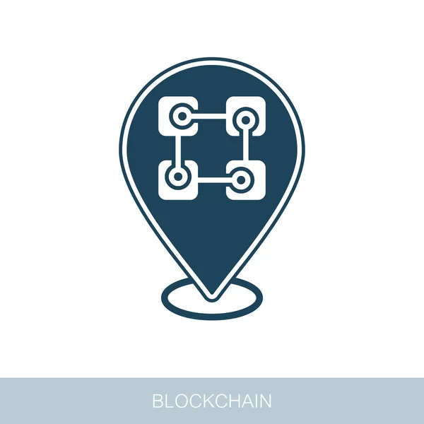 Blockchain Vektor Pinmap Symbol Kartenzeiger Kartenmarkierungen Vektor Design Der Blockchain — Stockfoto