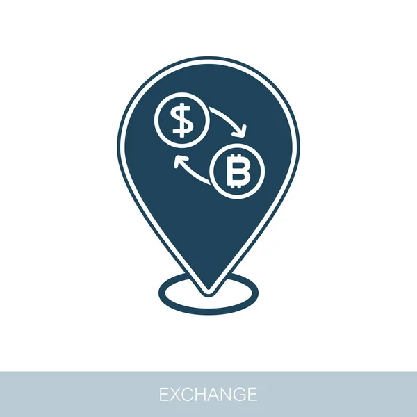 Bitcoin Dollar Tauschen Pinmap Symbol Kartenzeiger Kartenmarkierungen Vektor Design Der — Stockfoto
