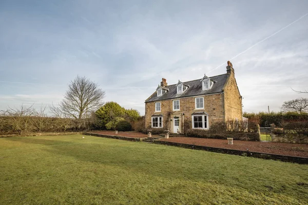 Wide Angle View Exterior Country House County Durham — Stock Photo, Image